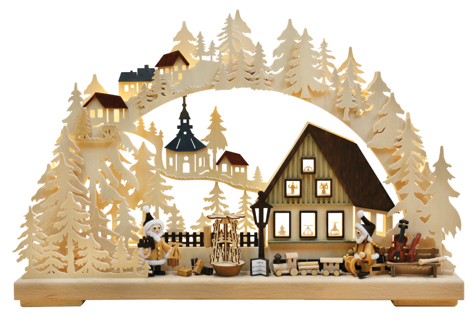 3D-Schwibbogen kl., Weihnachtsmannwerkstatt